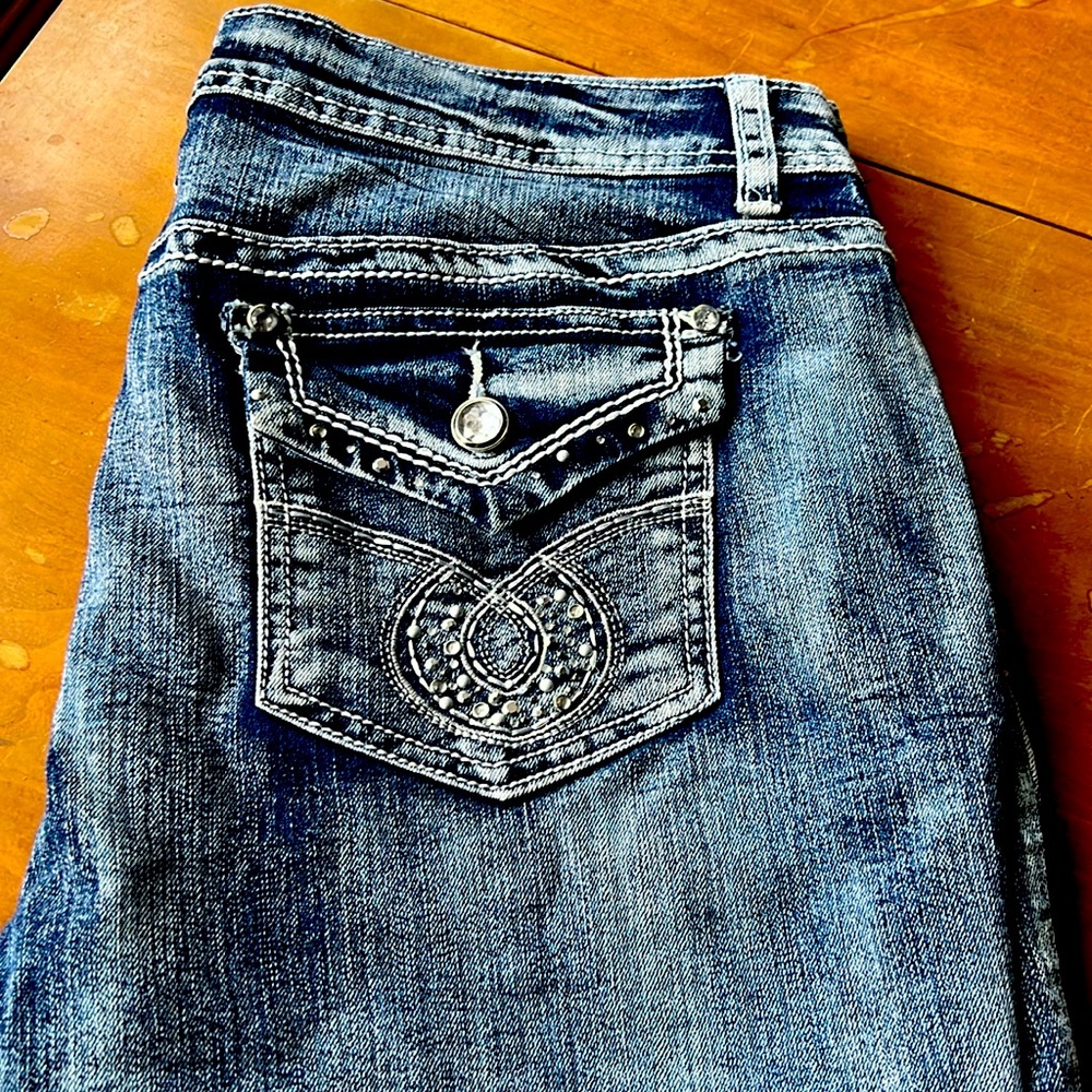cato blue jean shorts, cute glitz! size 12.